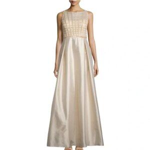 Aidan Mattox Beaded Bodice Taffeta Formal Ball Gown